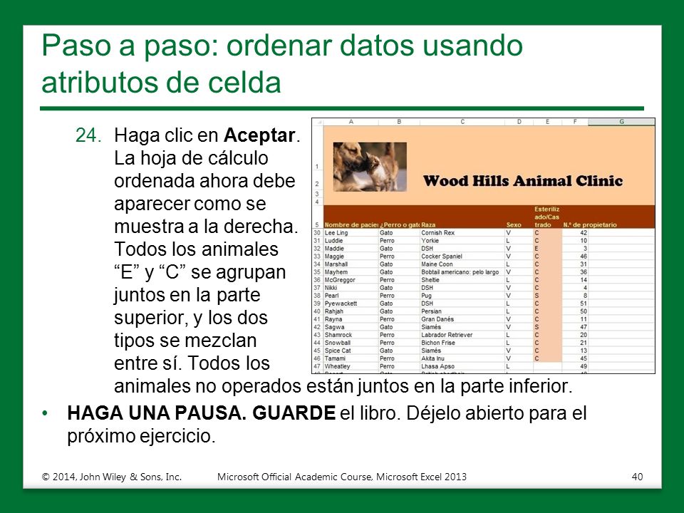 Paso a paso: ordenar datos usando atributos de celda