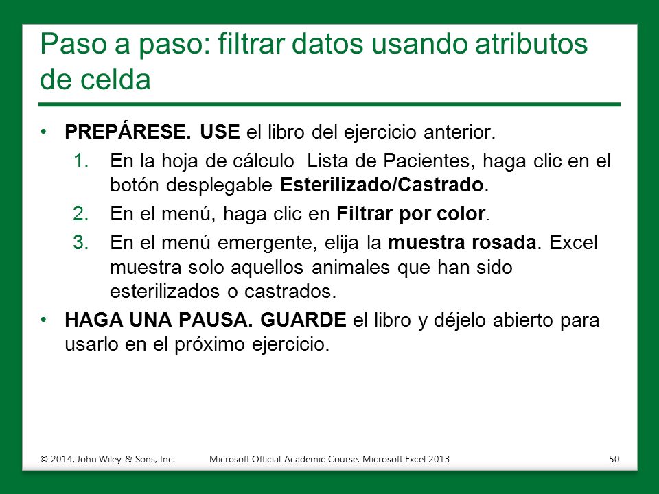 Paso a paso: filtrar datos usando atributos de celda