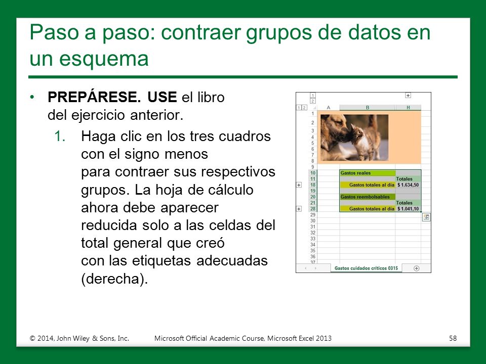 Paso a paso: contraer grupos de datos en un esquema