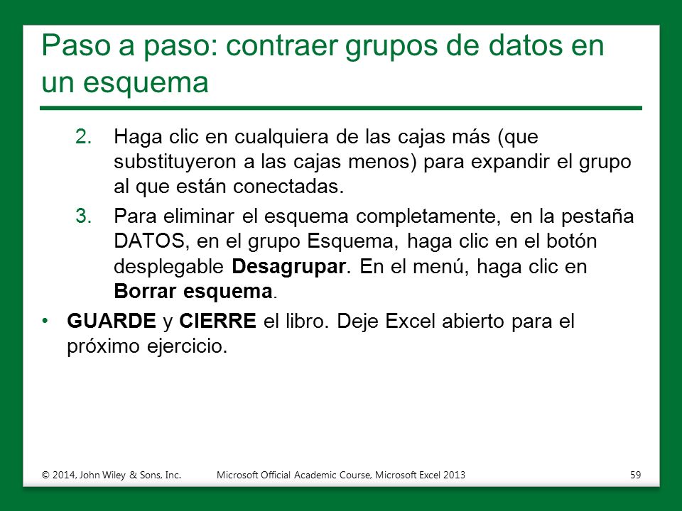 Paso a paso: contraer grupos de datos en un esquema