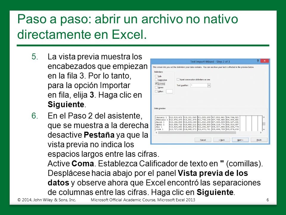 Paso a paso: abrir un archivo no nativo directamente en Excel.