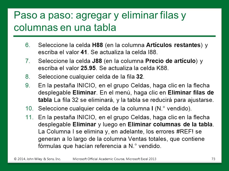 Paso a paso: agregar y eliminar filas y columnas en una tabla