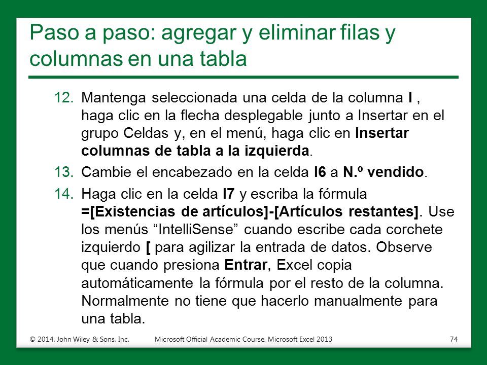 Paso a paso: agregar y eliminar filas y columnas en una tabla