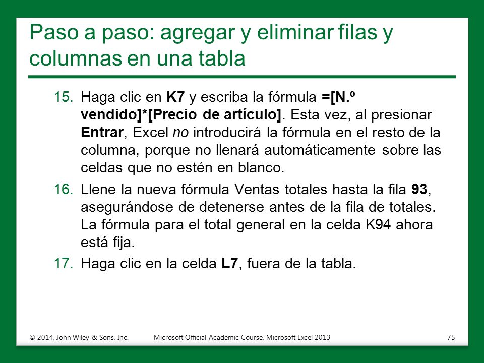 Paso a paso: agregar y eliminar filas y columnas en una tabla