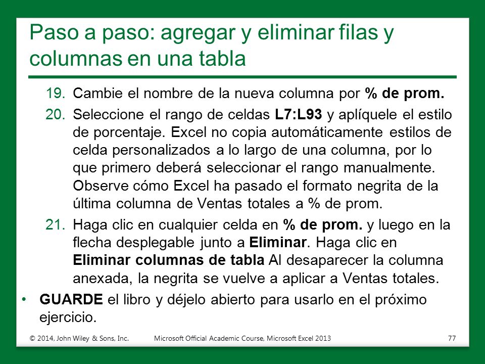 Paso a paso: agregar y eliminar filas y columnas en una tabla