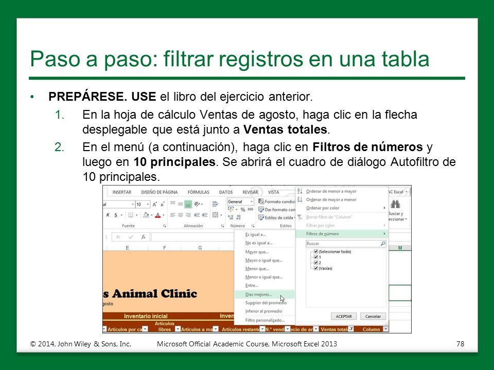 Paso a paso: filtrar registros en una tabla