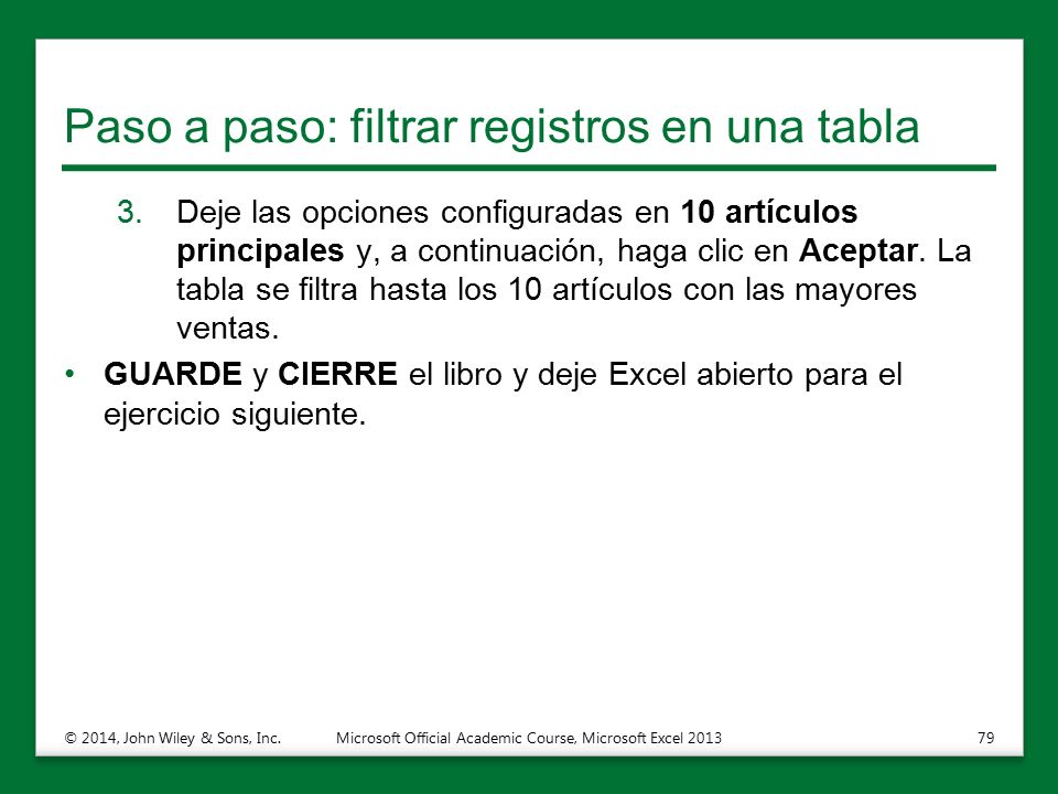 Paso a paso: filtrar registros en una tabla