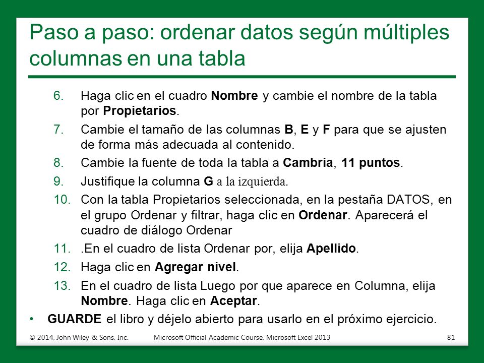 Paso a paso: ordenar datos según múltiples columnas en una tabla