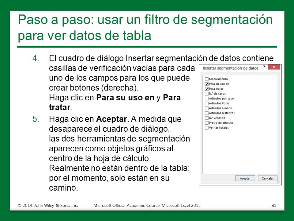 Paso a paso: usar un filtro de segmentación para ver datos de tabla