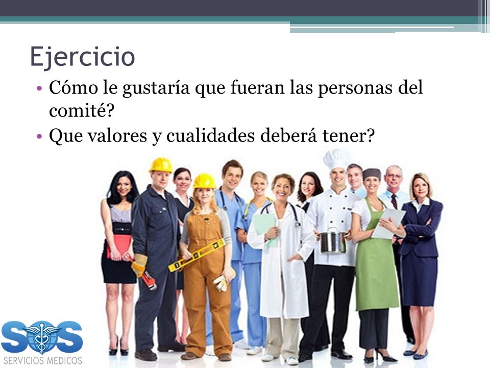 Ejercicio Cómo le gustaría que fueran las personas del comité