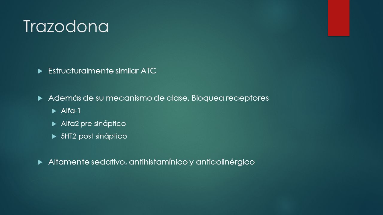 Trazodona Estructuralmente similar ATC