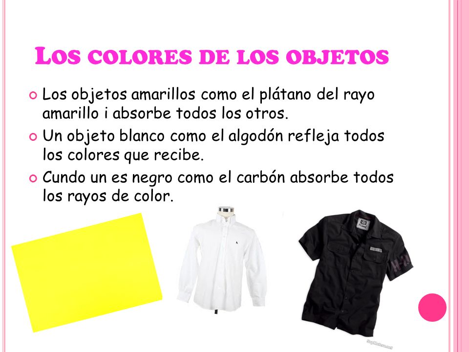 Los colores de los objetos