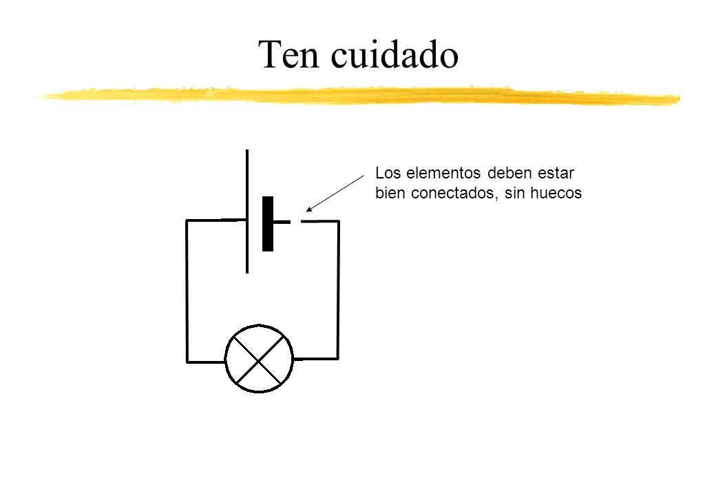 Ten cuidado Los elementos deben estar bien conectados, sin huecos