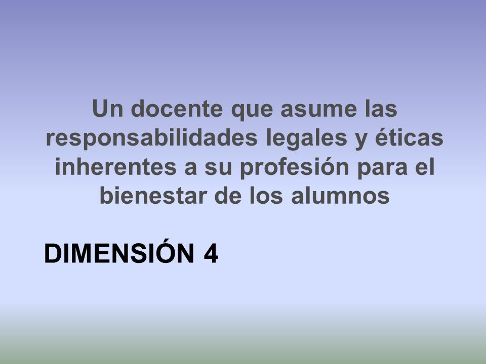 Un docente que asume las responsabilidades legales y éticas inherentes a su profesión para el bienestar de los alumnos