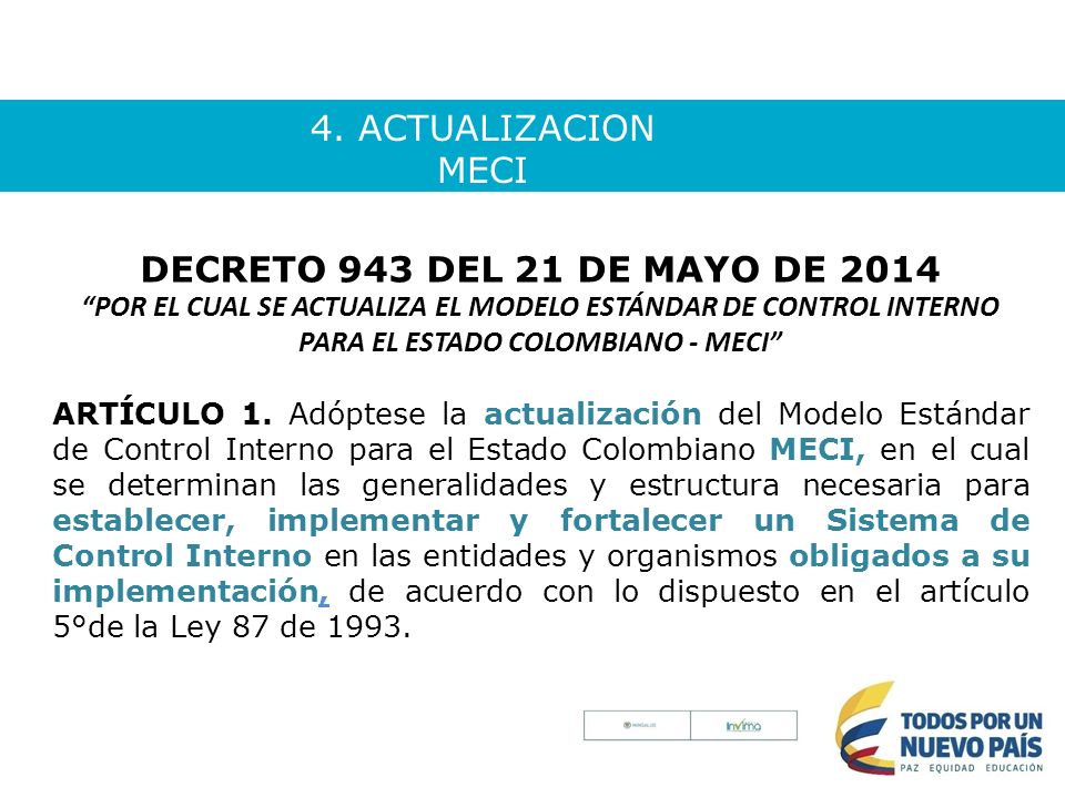 4. ACTUALIZACION MECI DECRETO 943 DEL 21 DE MAYO DE 2014