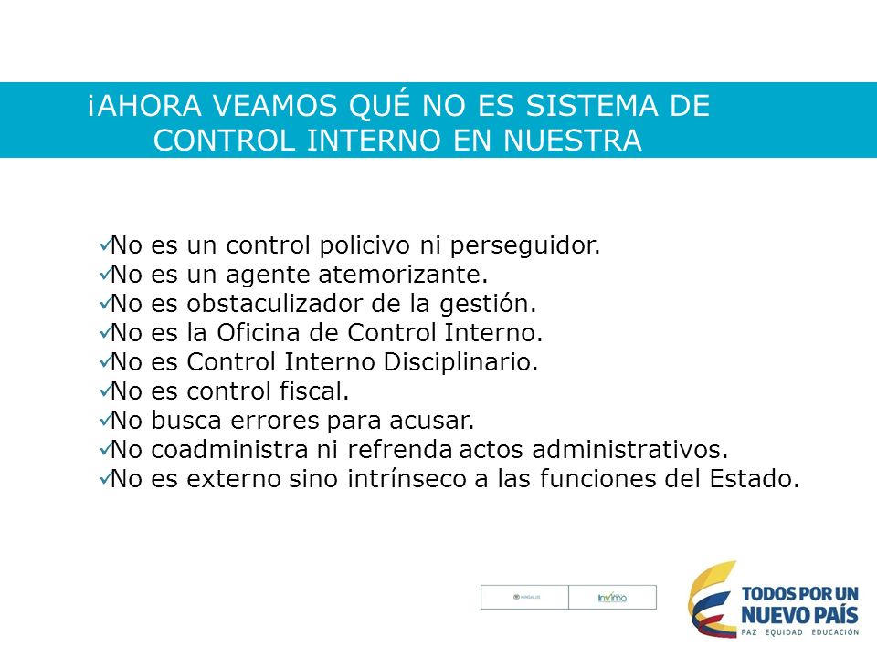 ¡AHORA VEAMOS QUÉ NO ES SISTEMA DE CONTROL INTERNO EN NUESTRA INSTITUCION!