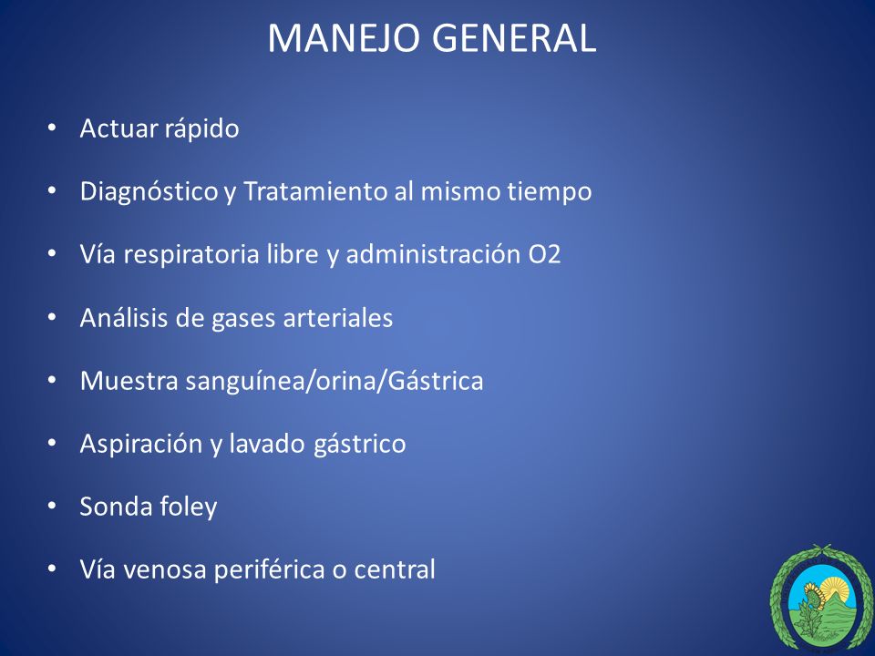 MANEJO GENERAL Actuar rápido Diagnóstico y Tratamiento al mismo tiempo