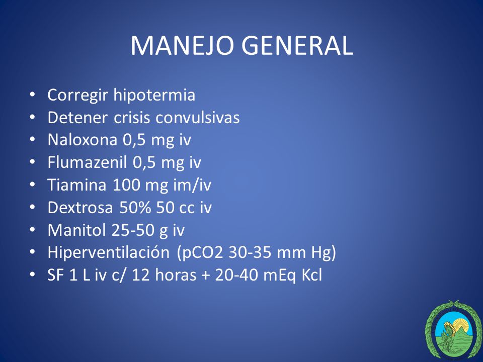 MANEJO GENERAL Corregir hipotermia Detener crisis convulsivas