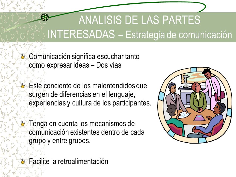 ANALISIS DE LAS PARTES INTERESADAS – Estrategia de comunicación
