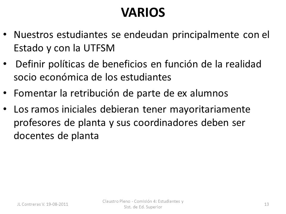 Claustro Pleno - Comisión 4: Estudiantes y Sist. de Ed. Superior