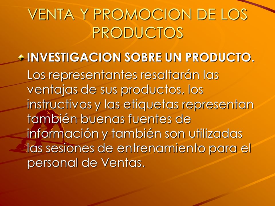 VENTA Y PROMOCION DE LOS PRODUCTOS