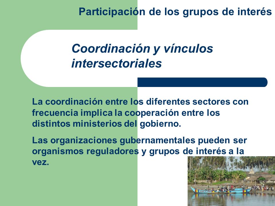 Coordinación y vínculos intersectoriales
