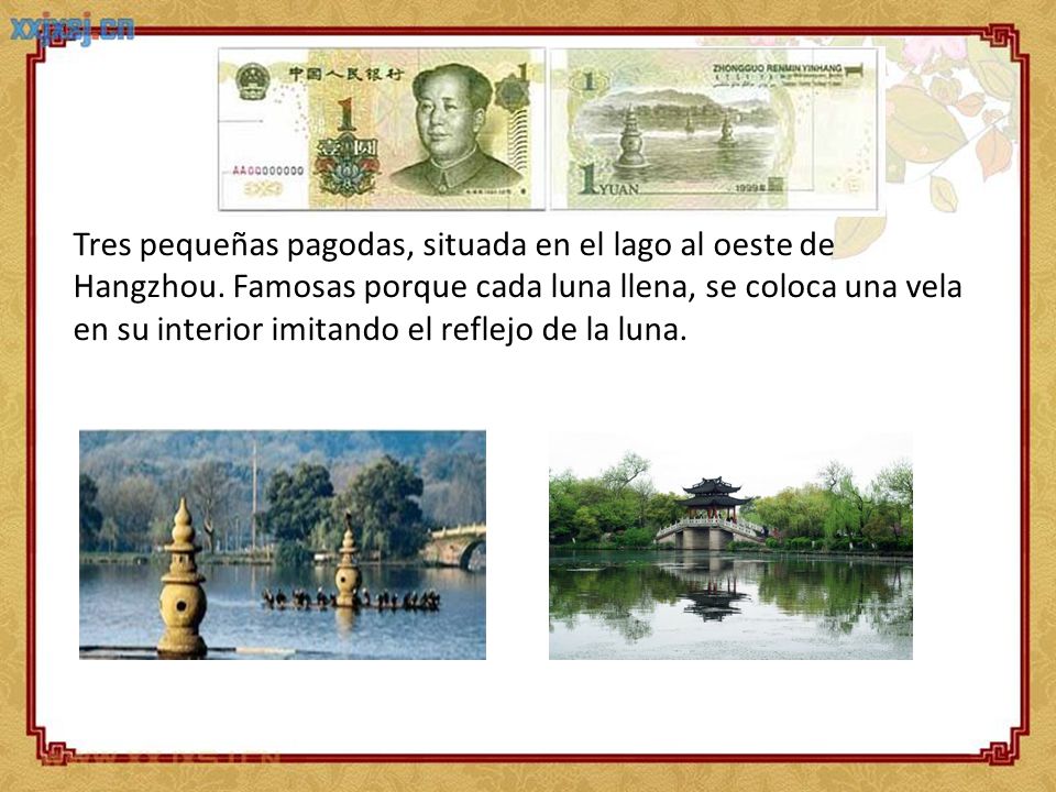 Tres pequeñas pagodas, situada en el lago al oeste de Hangzhou