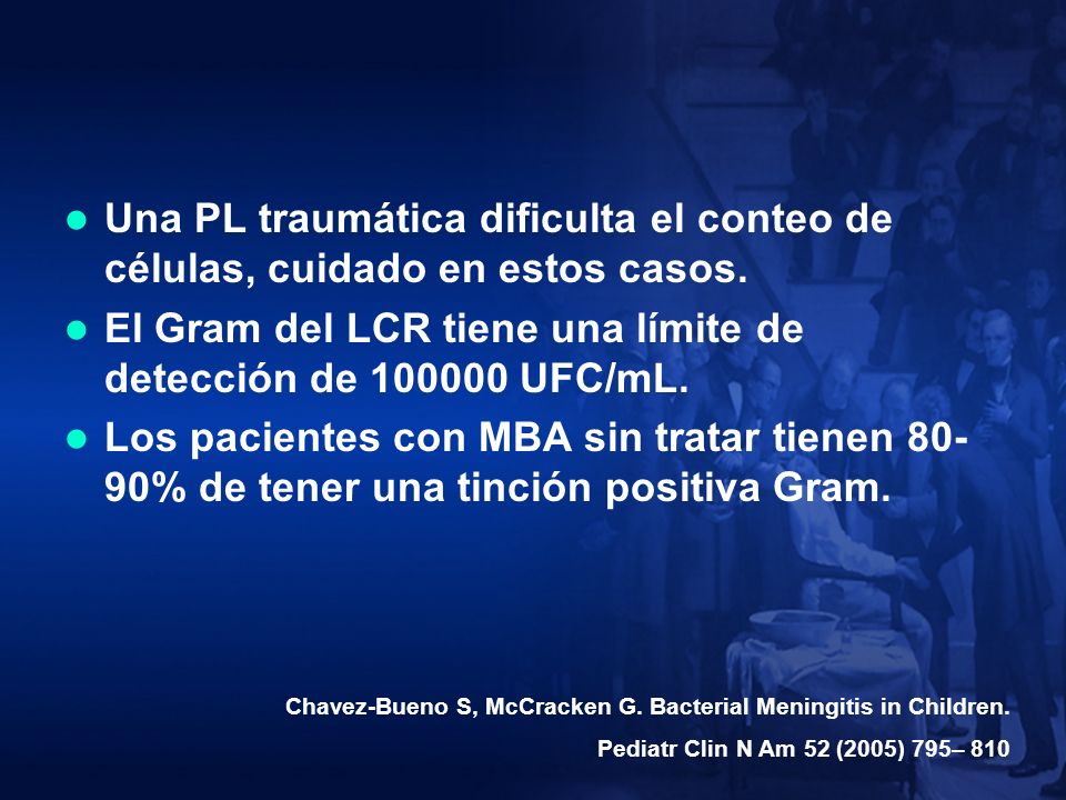 El Gram del LCR tiene una límite de detección de UFC/mL.