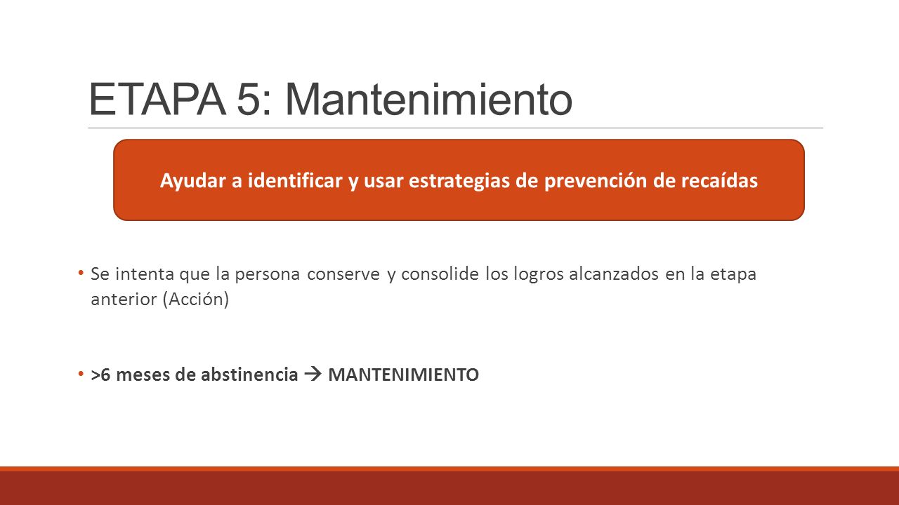 Ayudar a identificar y usar estrategias de prevención de recaídas