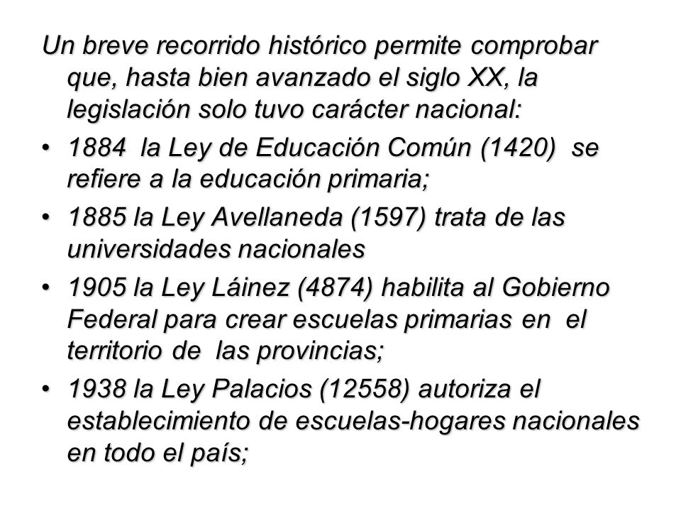 Un breve recorrido histórico permite comprobar que, hasta bien avanzado el siglo XX, la legislación solo tuvo carácter nacional: