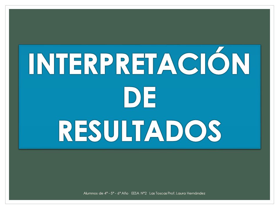 Alumnos de 4° - 5° - 6° Año EESA N°2 Las Toscas Prof. Laura Hernández