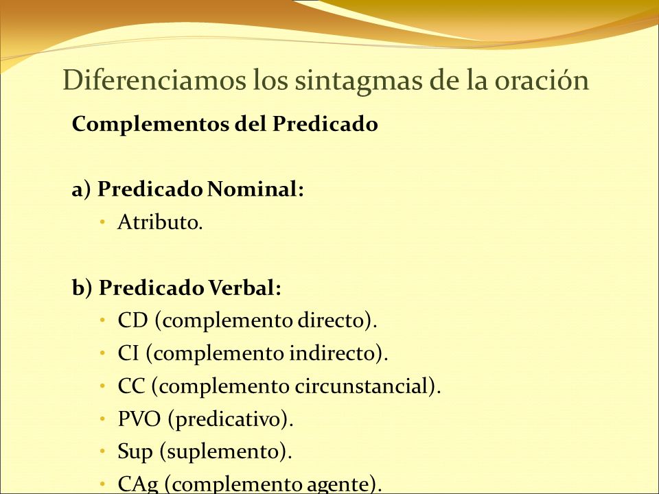 Diferenciamos los sintagmas de la oración