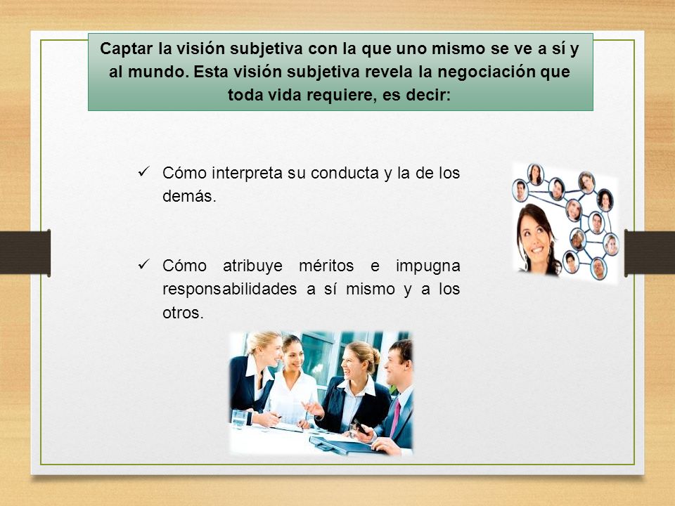 Captar la visión subjetiva con la que uno mismo se ve a sí y al mundo
