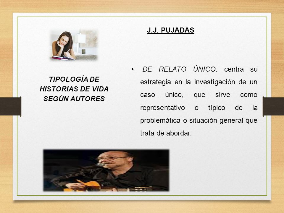 TIPOLOGÍA DE HISTORIAS DE VIDA SEGÚN AUTORES