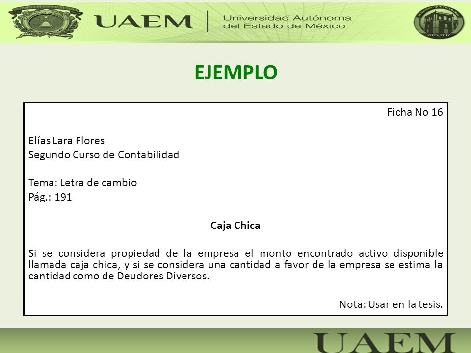 EJEMPLO Ficha No 16 Elías Lara Flores Segundo Curso de Contabilidad